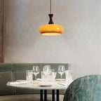 Lampa Wisząca Retro ze Szklanym Kloszem i Drewnianym Elementem - 7