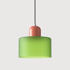 Lampa Wisząca Retro ze Szklanym Kloszem i Regulowaną Wysokością - Różowy