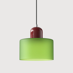 Lampa Wisząca Retro ze Szklanym Kloszem i Regulowaną Wysokością - Czerwony