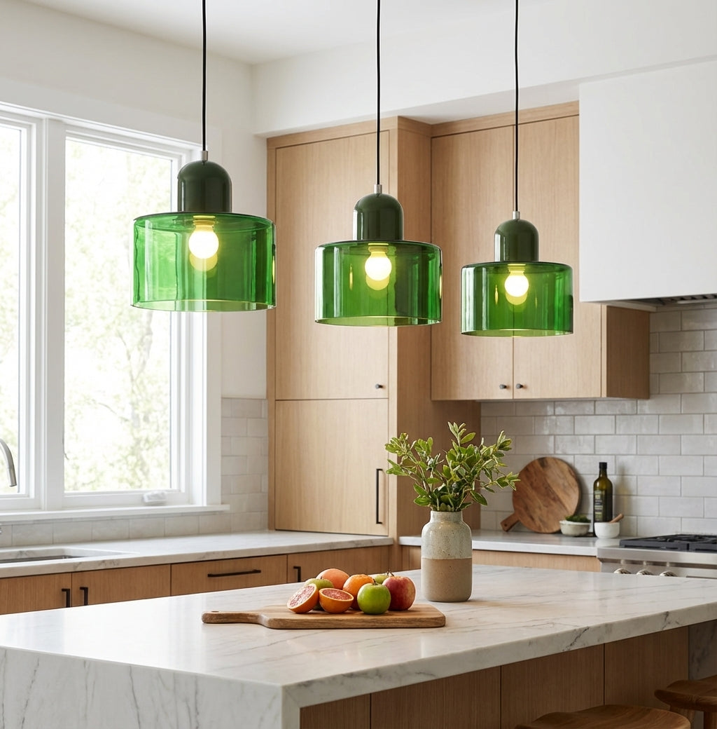 Lampa Wisząca Retro ze Szklanym Kloszem i Regulowaną Wysokością