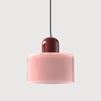 Lampa Wisząca Retro ze Szklanym Kloszem i Regulowaną Wysokością - Czerwony