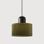 Lampa Wisząca Retro ze Szklanym Kloszem i Regulowaną Wysokością - Czarny