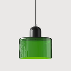 Lampa Wisząca Retro ze Szklanym Kloszem i Regulowaną Wysokością - Czarny