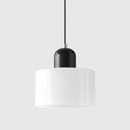 Lampa Wisząca Retro ze Szklanym Kloszem i Regulowaną Wysokością - Czarny