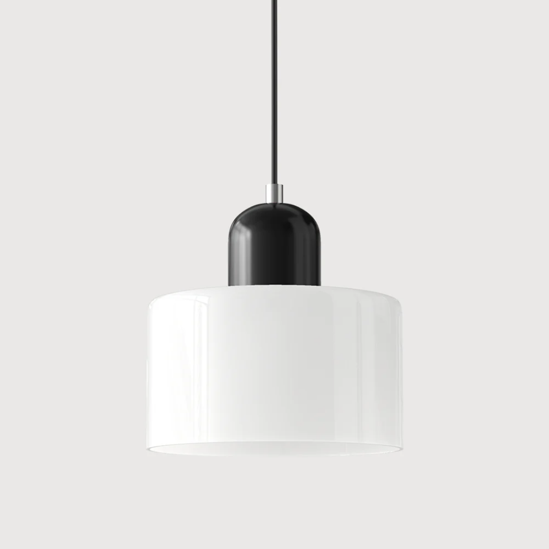 Lampa Wisząca Retro ze Szklanym Kloszem i Regulowaną Wysokością - Czarny