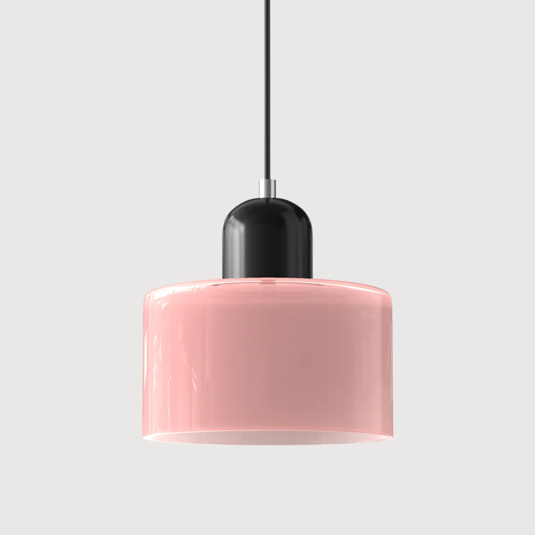 Lampa Wisząca Retro ze Szklanym Kloszem i Regulowaną Wysokością - Czarny