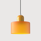 Lampa Wisząca Retro ze Szklanym Kloszem i Regulowaną Wysokością - Żółty