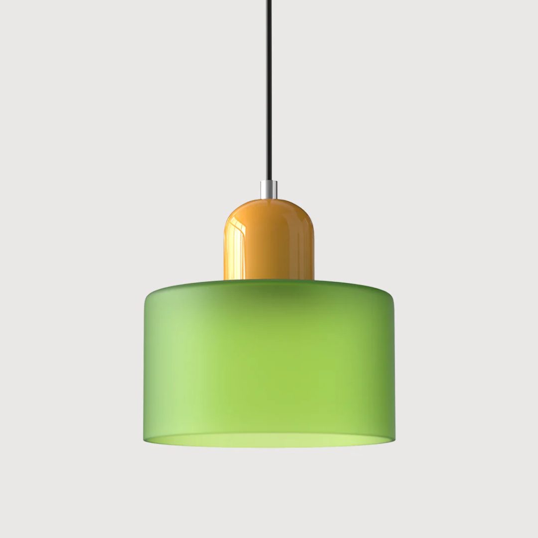 Lampa Wisząca Retro ze Szklanym Kloszem i Regulowaną Wysokością - Żółty