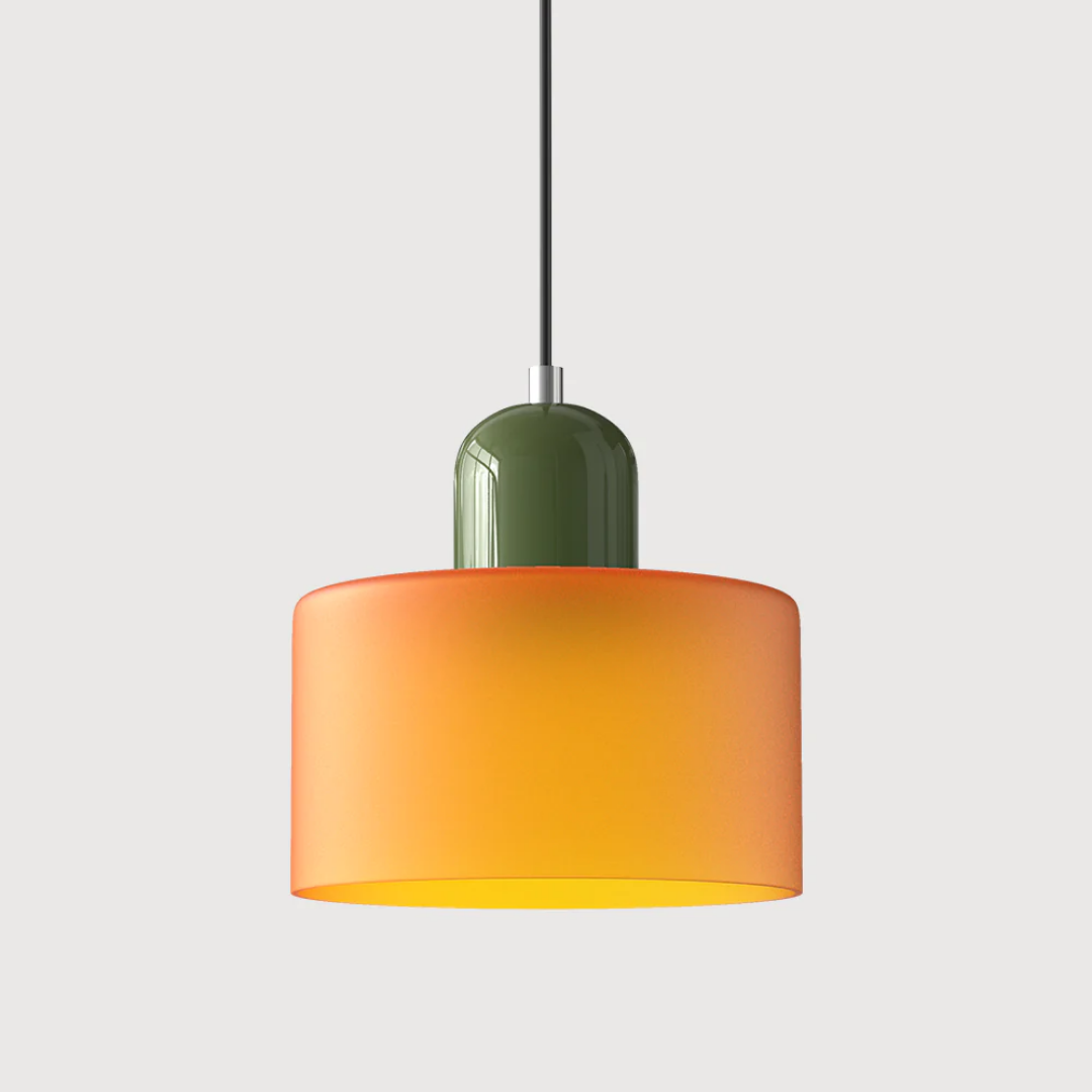 Lampa Wisząca Retro ze Szklanym Kloszem i Regulowaną Wysokością - Zielony
