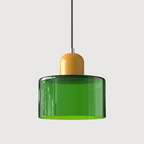Lampa Wisząca Retro ze Szklanym Kloszem i Regulowaną Wysokością - Żółty