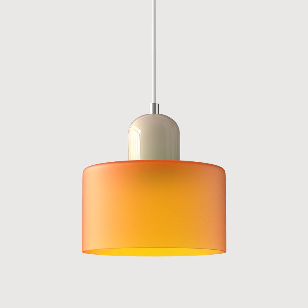 Lampa Wisząca Retro ze Szklanym Kloszem i Regulowaną Wysokością - Beżowy