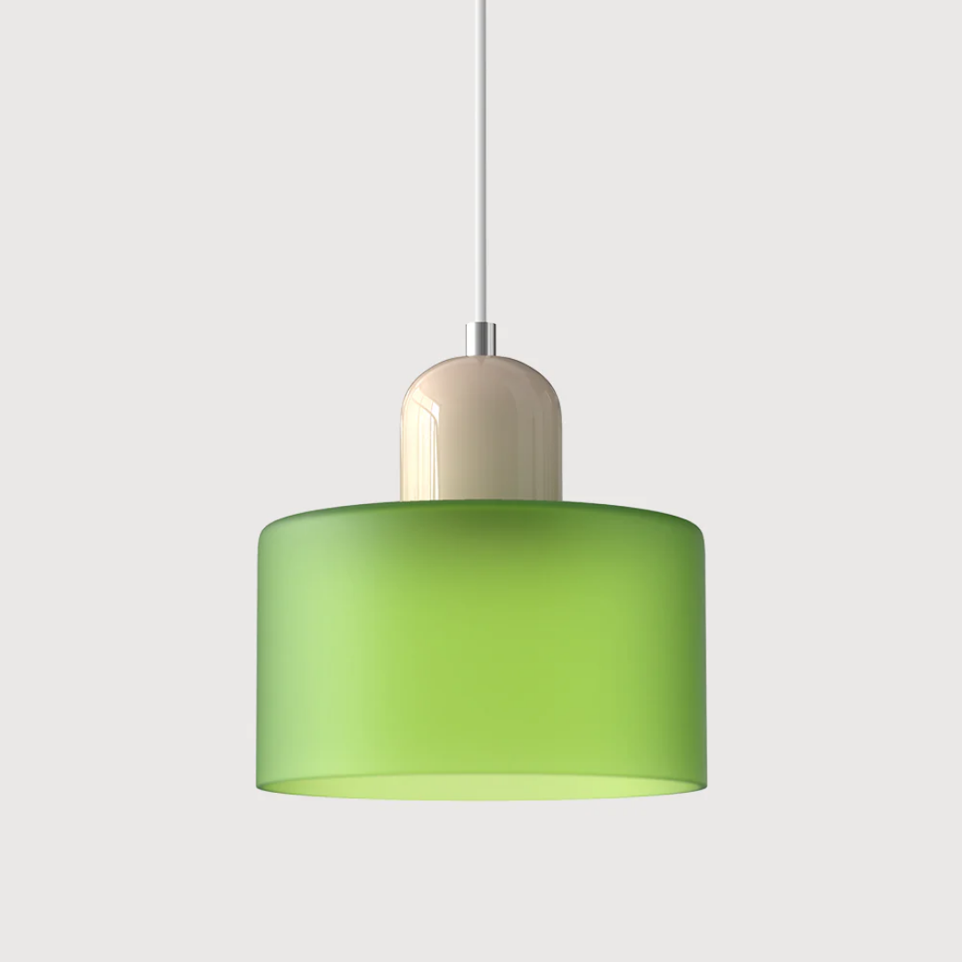 Lampa Wisząca Retro ze Szklanym Kloszem i Regulowaną Wysokością - Beżowy