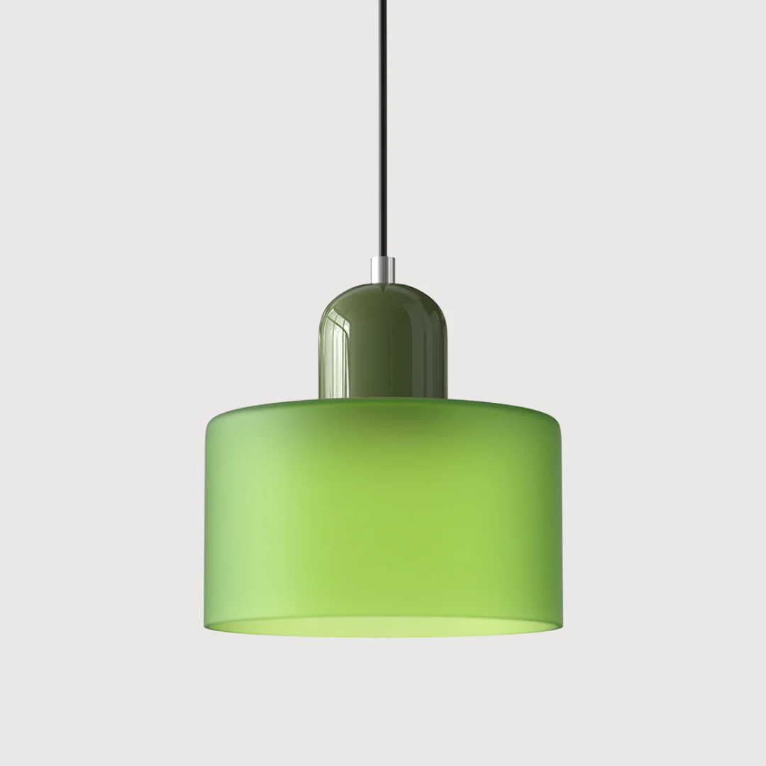 Lampa Wisząca Retro ze Szklanym Kloszem i Regulowaną Wysokością - Zielony