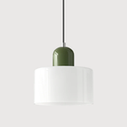 Lampa Wisząca Retro ze Szklanym Kloszem i Regulowaną Wysokością - Zielony