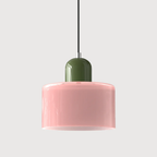 Lampa Wisząca Retro ze Szklanym Kloszem i Regulowaną Wysokością - Zielony