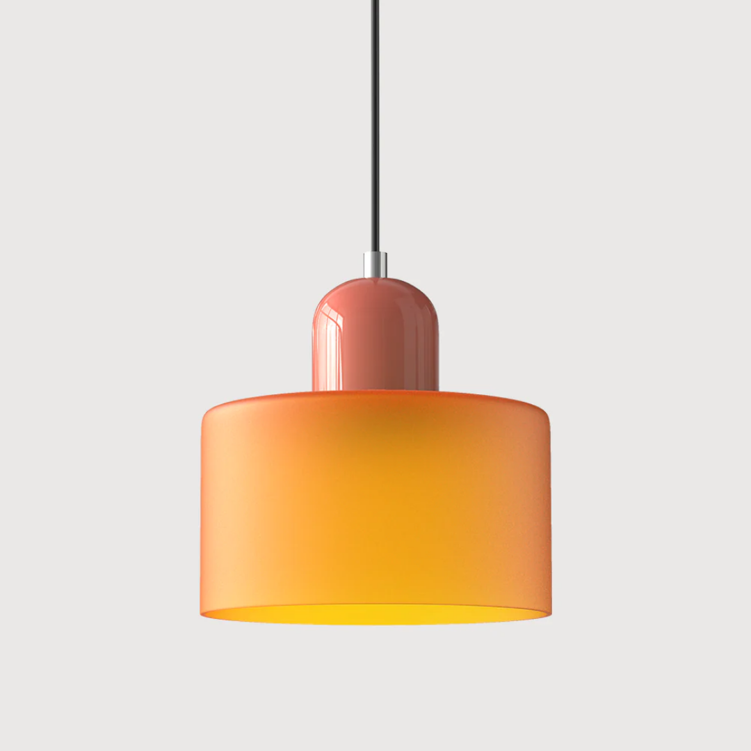 Lampa Wisząca Retro ze Szklanym Kloszem i Regulowaną Wysokością - Różowy
