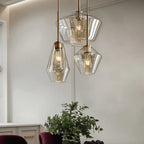 Lampa Wisząca Retro ze Szklanym Kloszem w Kształcie Diamentu - 11