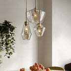 Lampa Wisząca Retro ze Szklanym Kloszem w Kształcie Diamentu - 3