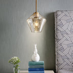 Lampa Wisząca Retro ze Szklanym Kloszem w Kształcie Diamentu - 4