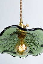 Lampa Wisząca Retro ze Szklanym Kloszem w Kształcie Kwiatu - 9