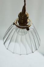 Lampa Wisząca Retro ze Szklanym Kloszem z Prążkowanego Szkła - 20