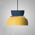 Lampa Wisząca Skandynawska z Dwuczęściowym Kloszem w Stylu Macarons - Duży – Żółty/Niebieski