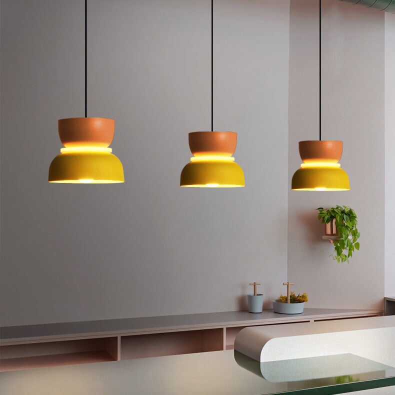 Lampa Wisząca Skandynawska z Dwuczęściowym Kloszem w Stylu Macarons - 13
