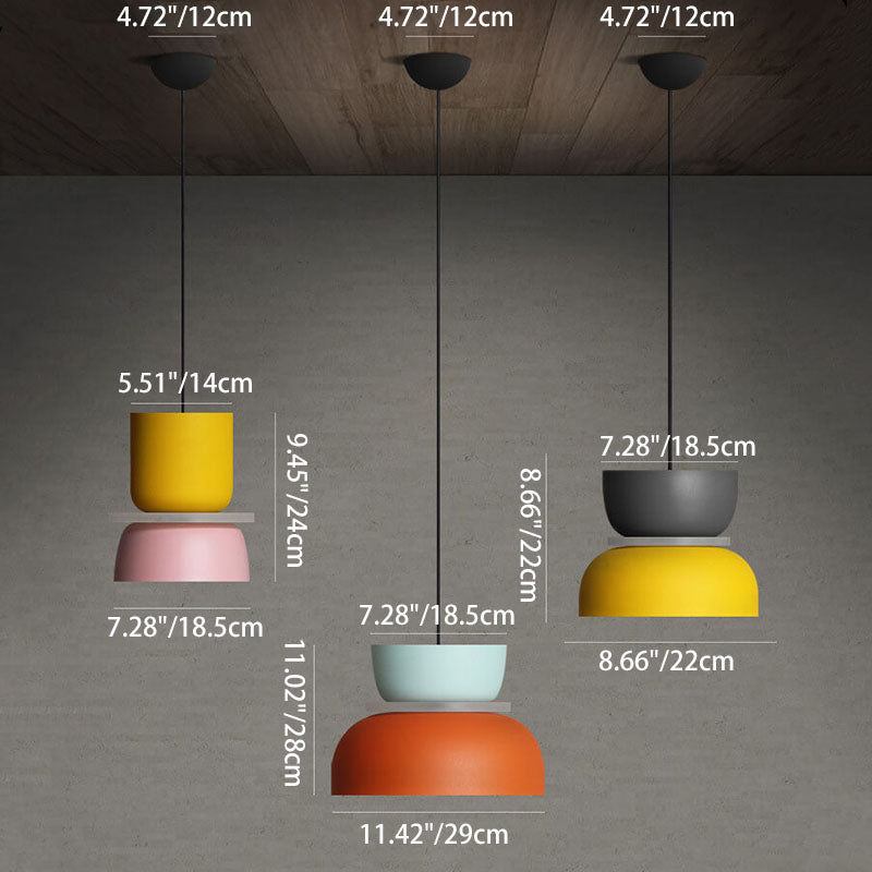 Lampa Wisząca Skandynawska z Dwuczęściowym Kloszem w Stylu Macarons - 15