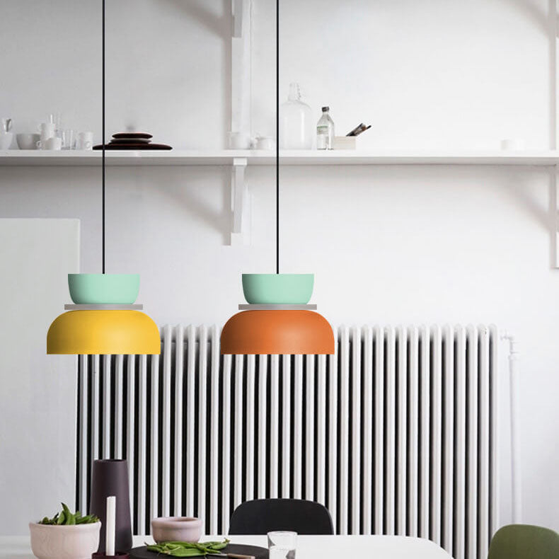 Lampa Wisząca Skandynawska z Dwuczęściowym Kloszem w Stylu Macarons - 16