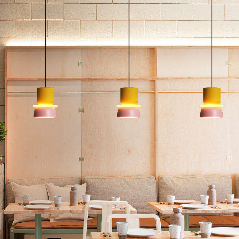 Lampa Wisząca Skandynawska z Dwuczęściowym Kloszem w Stylu Macarons - 19