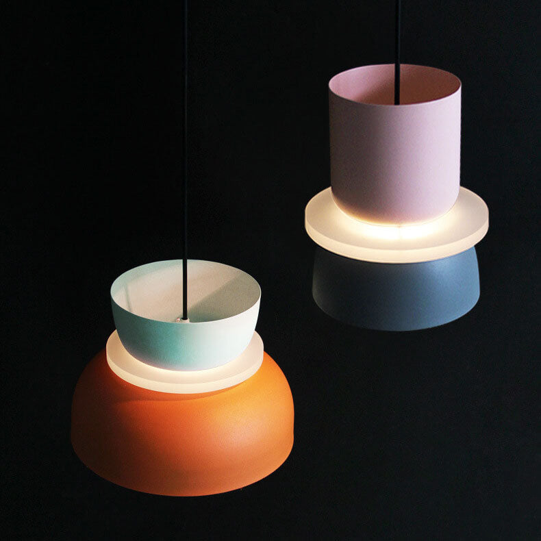 Lampa Wisząca Skandynawska z Dwuczęściowym Kloszem w Stylu Macarons - 20