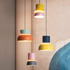 Lampa Wisząca Skandynawska z Dwuczęściowym Kloszem w Stylu Macarons - Mały – Żółty/Różowy