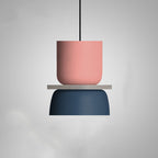 Lampa Wisząca Skandynawska z Dwuczęściowym Kloszem w Stylu Macarons - Mały – Różowy/Niebieski