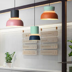 Lampa Wisząca Skandynawska z Dwuczęściowym Kloszem w Stylu Macarons - Mały – Zielony/Niebieski