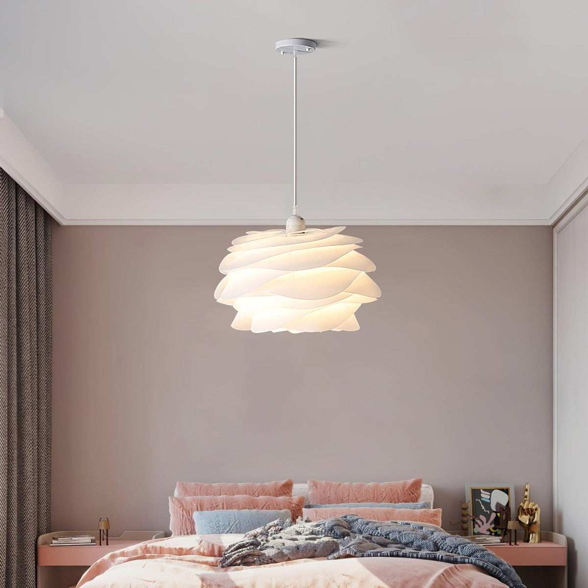 Lampa Wisząca Skandynawska z Kloszem w Kształcie Kwiatu - 15