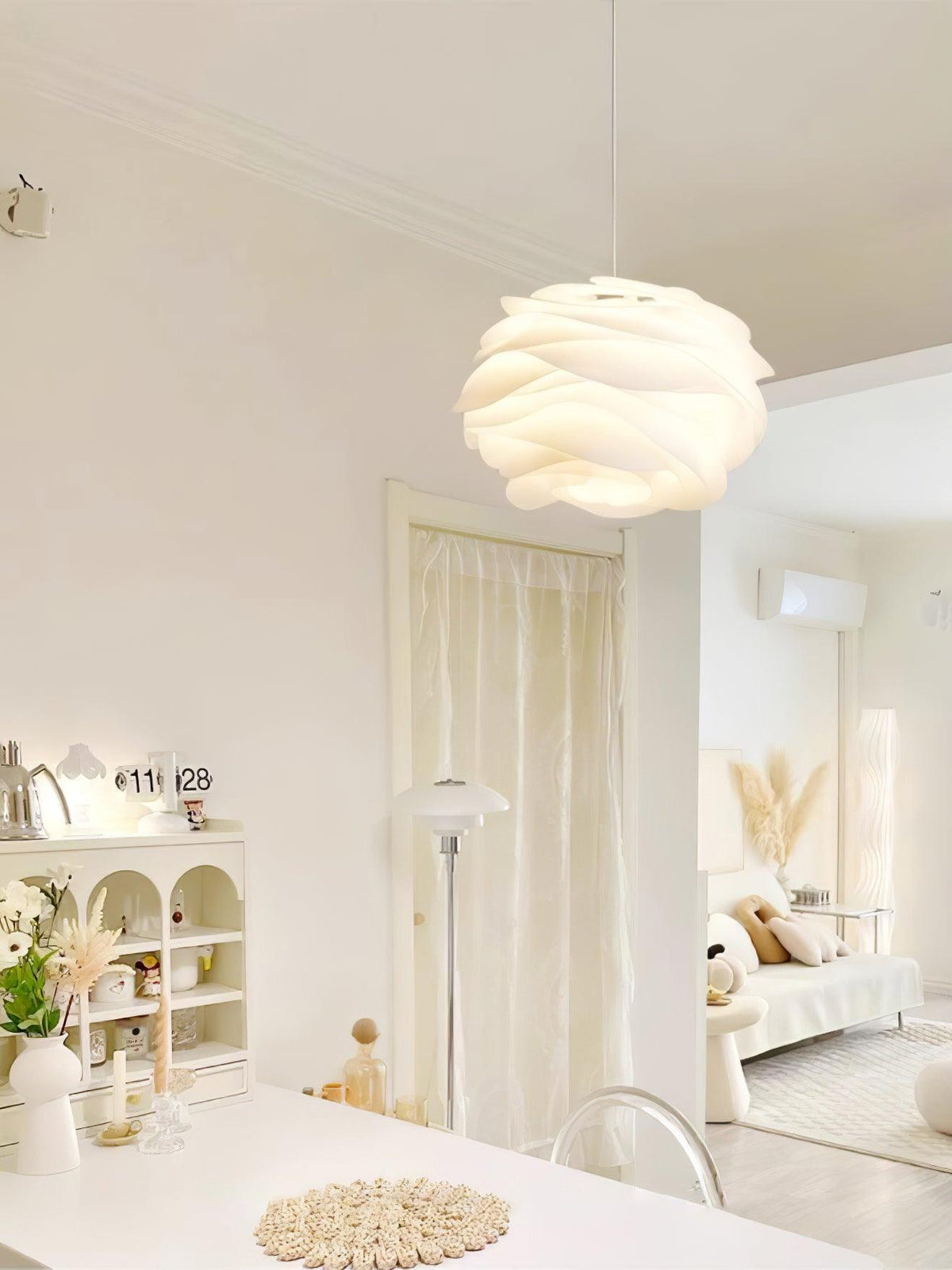 Lampa Wisząca Skandynawska z Kloszem w Kształcie Kwiatu - 20