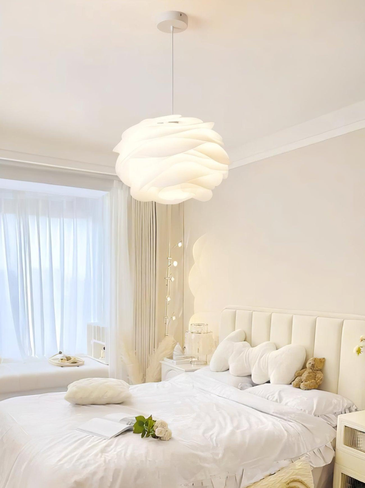 Lampa Wisząca Skandynawska z Kloszem w Kształcie Kwiatu - 21