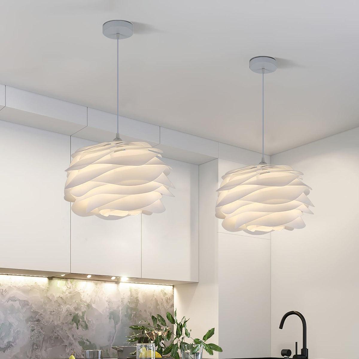 Lampa Wisząca Skandynawska z Kloszem w Kształcie Kwiatu - 23