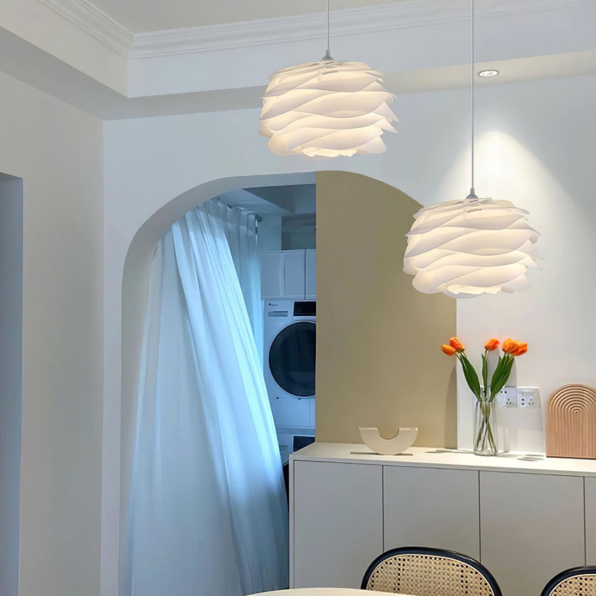Lampa Wisząca Skandynawska z Kloszem w Kształcie Kwiatu - 4