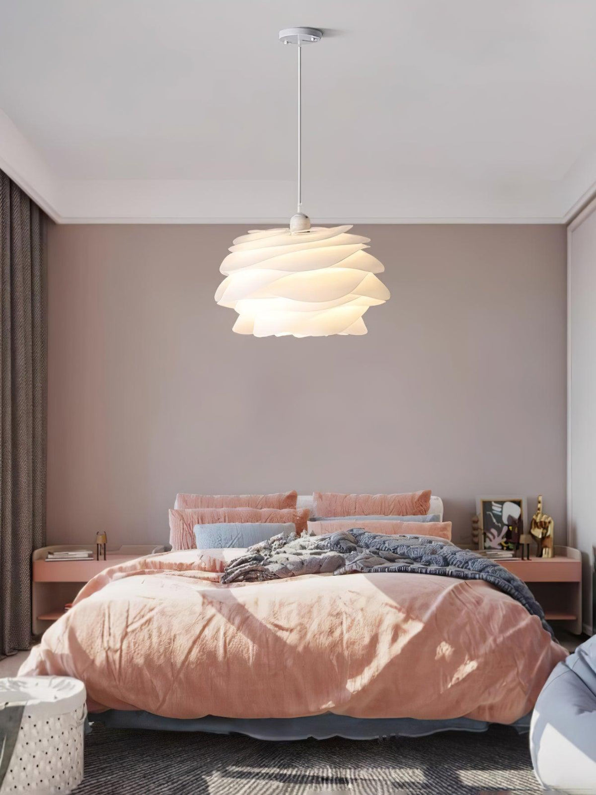Lampa Wisząca Skandynawska z Kloszem w Kształcie Kwiatu - 5