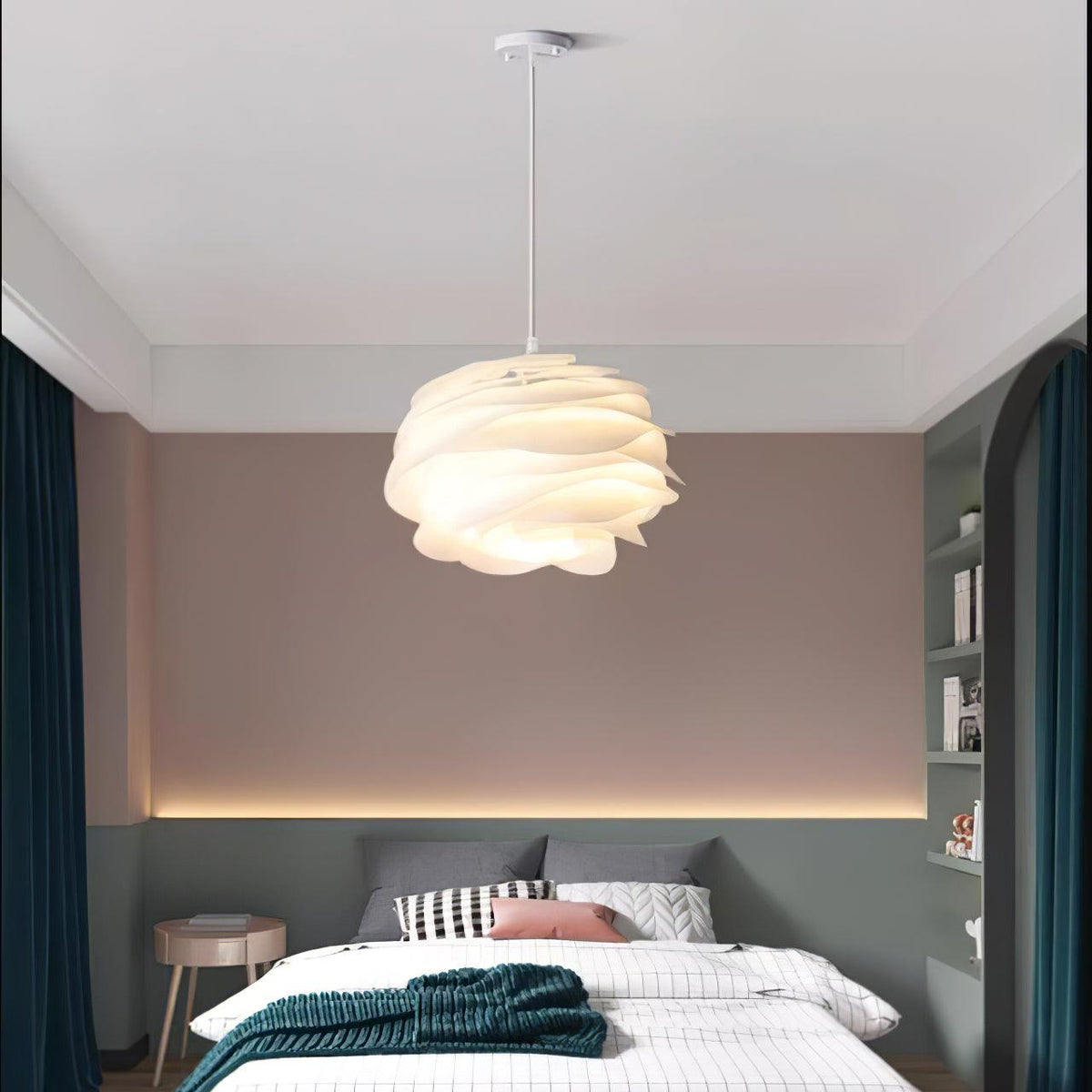 Lampa Wisząca Skandynawska z Kloszem w Kształcie Kwiatu - 8