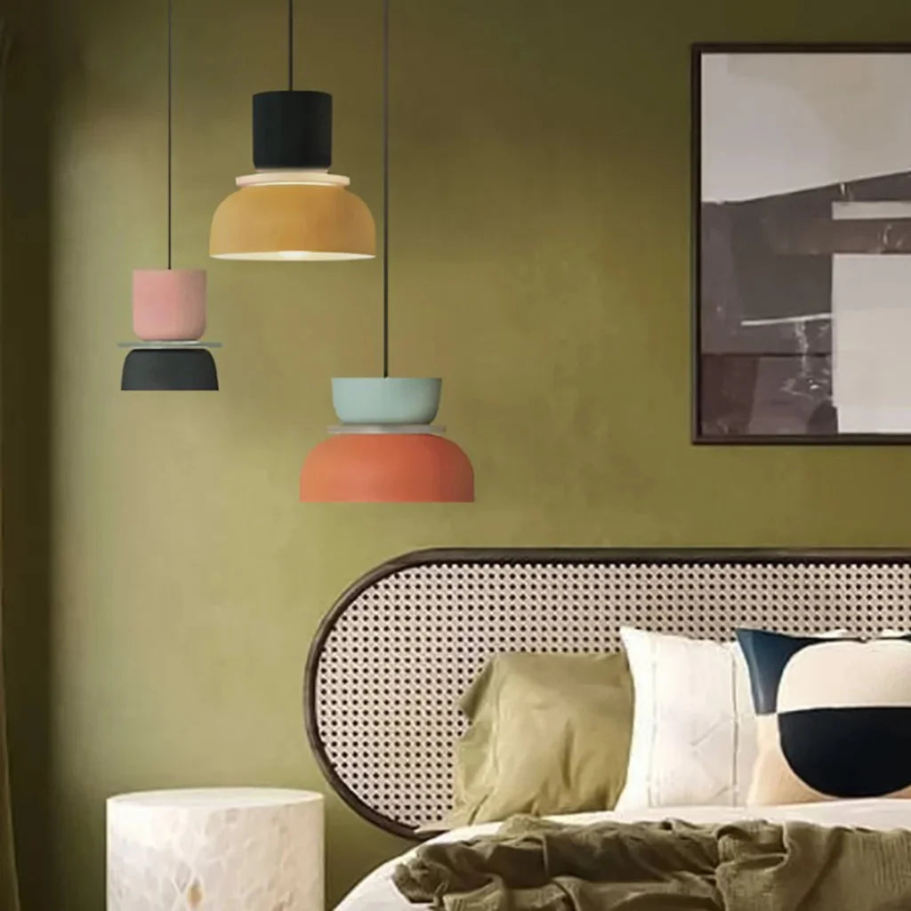 Lampa Wisząca Skandynawska z Kolorowym Kloszem - 12