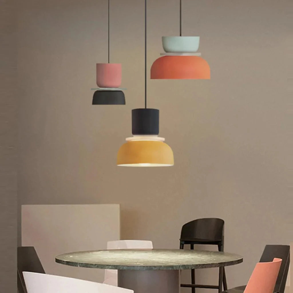 Lampa Wisząca Skandynawska z Kolorowym Kloszem - 13