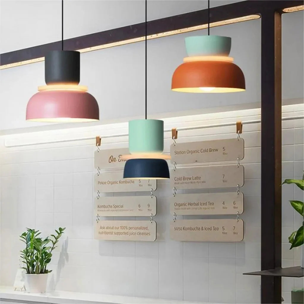 Lampa Wisząca Skandynawska z Kolorowym Kloszem - 17