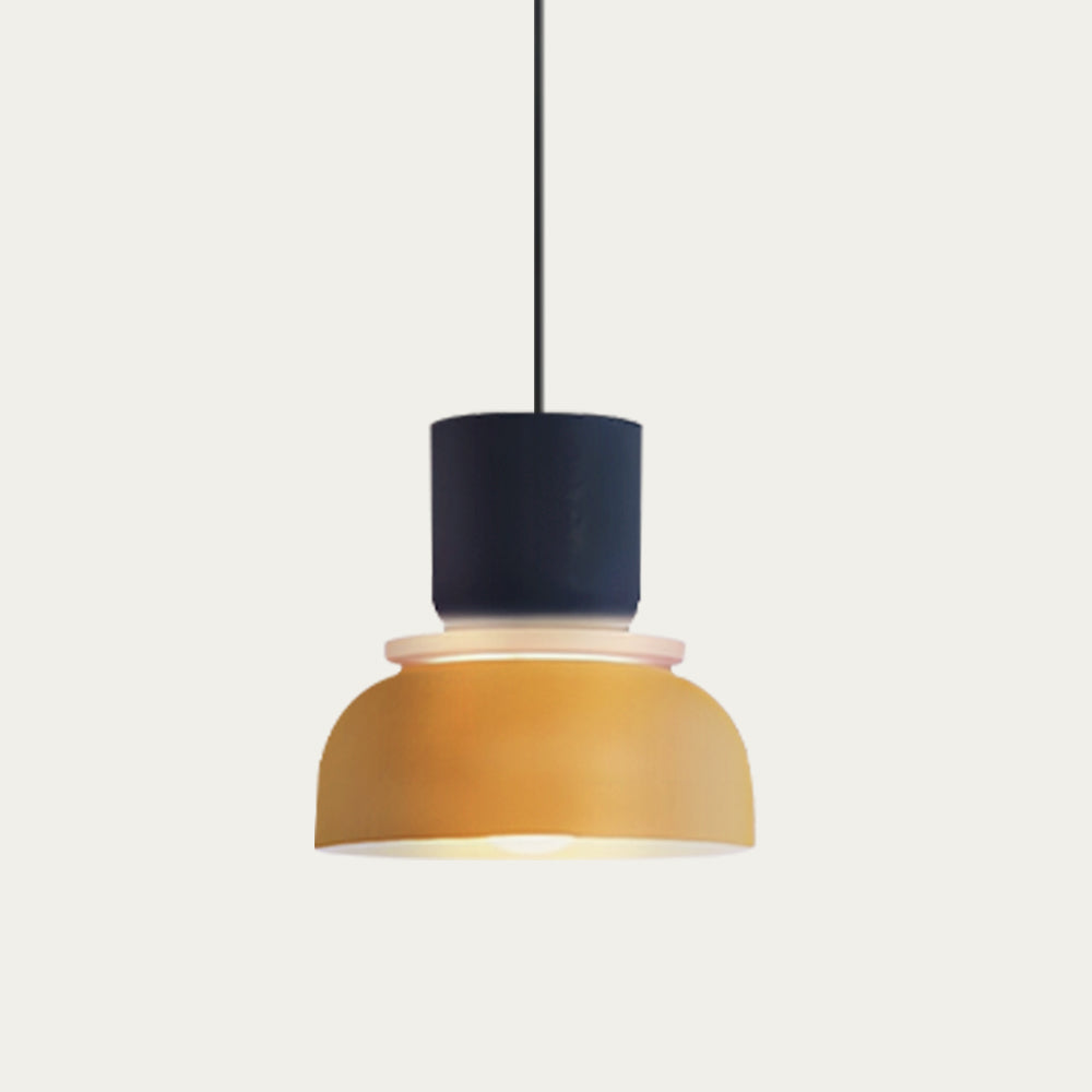 Lampa Wisząca Skandynawska z Kolorowym Kloszem - Granatowy/Żółty