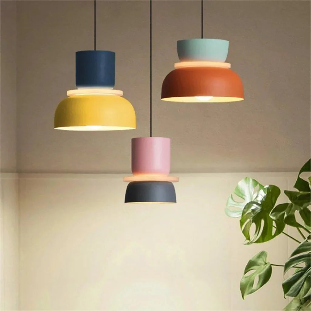 Lampa Wisząca Skandynawska z Kolorowym Kloszem - 7