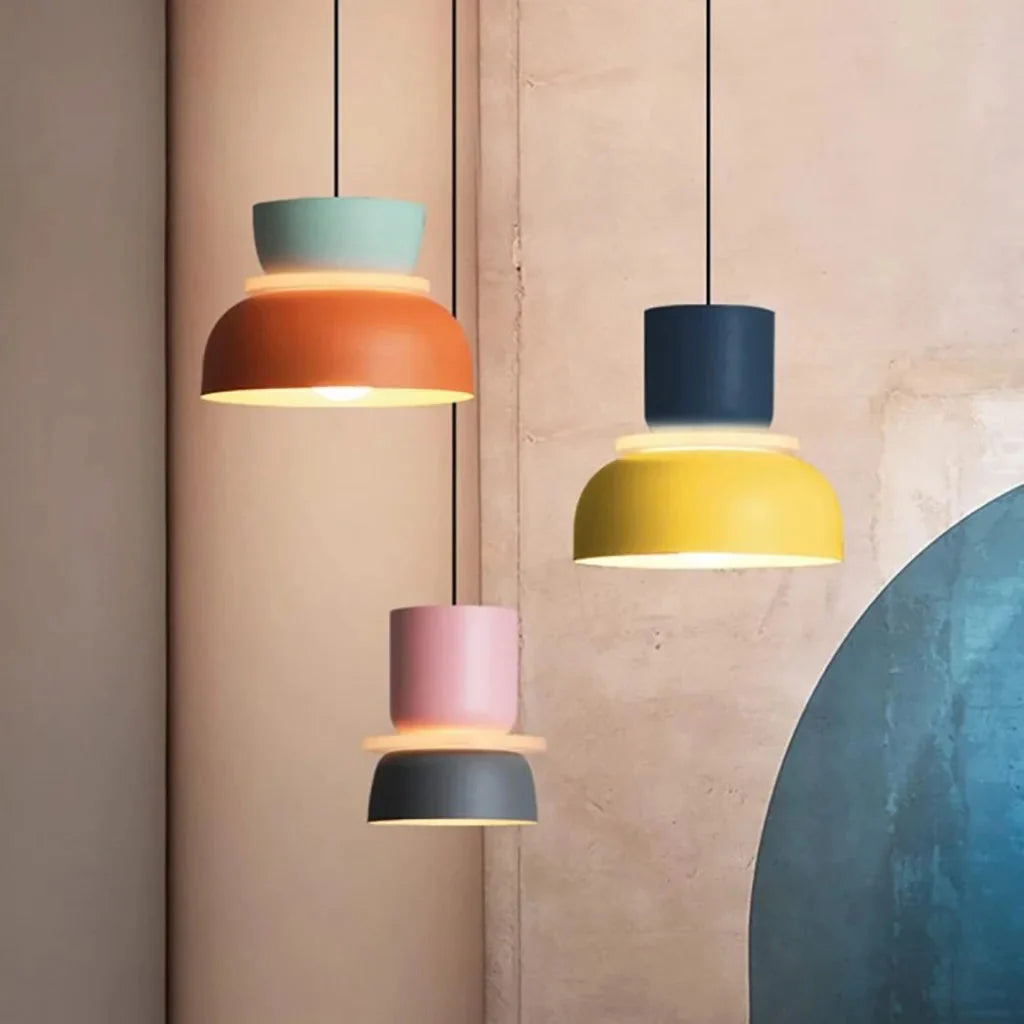 Lampa Wisząca Skandynawska z Kolorowym Kloszem - 10