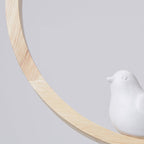 Lampa Wisząca Skandynawska z Okrągłą Ramą i Figurką Ptaka - 11