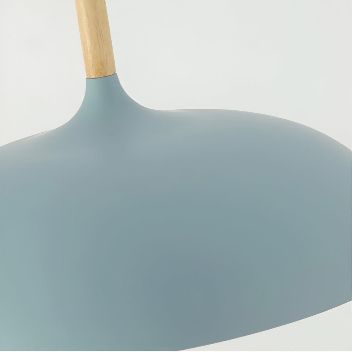 Lampa Wisząca Skandynawska z Okrągłym Kloszem i Drewnianym Akcentem - 9
