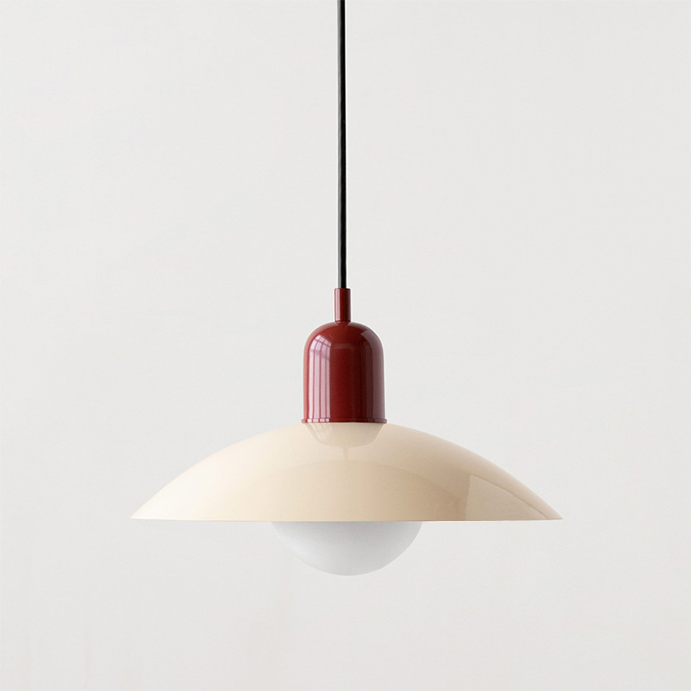 Lampa Wisząca Skandynawska z Okrągłym Kloszem i Regulowanym Przewodem - Biały